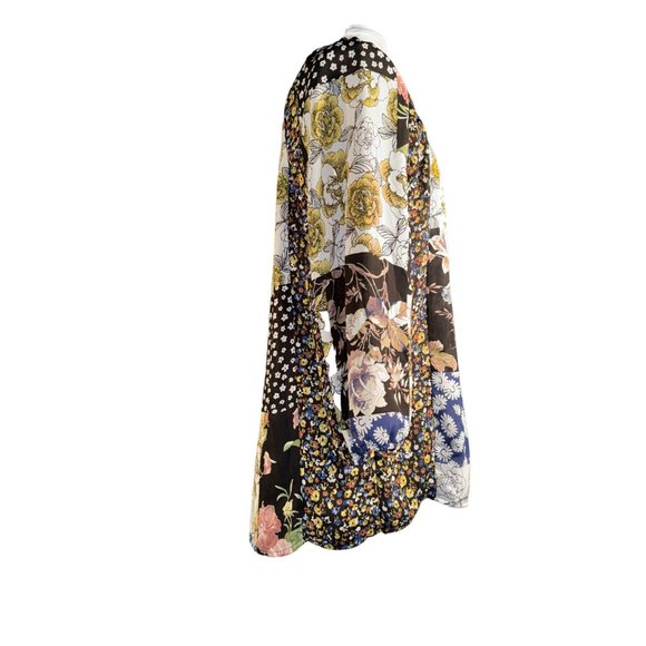Hope Springs Boho Floral Summer Shirt Women Size Medium - Picture 6 of 16